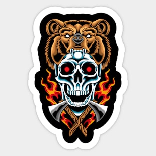 bear skull Sticker